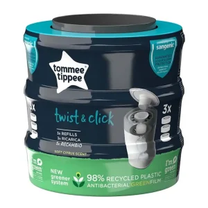 أكياس التخلص من الحفاضات أكياس حديثة للحفاضات أكياس تومي تيبي لسلة الحفاظات مكافحة روائح الحفاظات Twist & Click