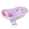 حوض استحمام للرضع- زهري - جانبين مبطن