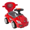 ميجا- سيارة الركوب 3في1- بمبا مع حاضنة- أحمر