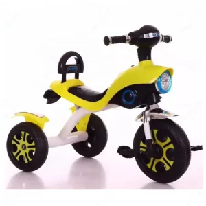 سوبر- دراجة ثلاثية العجلات- موسيقى وإضاءة- أصفر